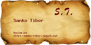 Sanko Tibor névjegykártya